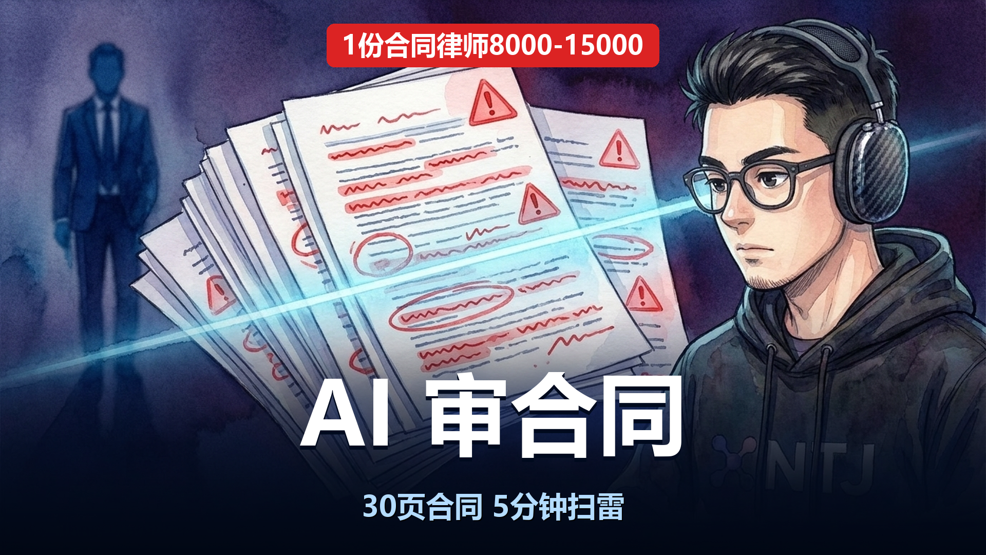AI 审合同 — 一人公司怎么审 30 页跨境双语合同