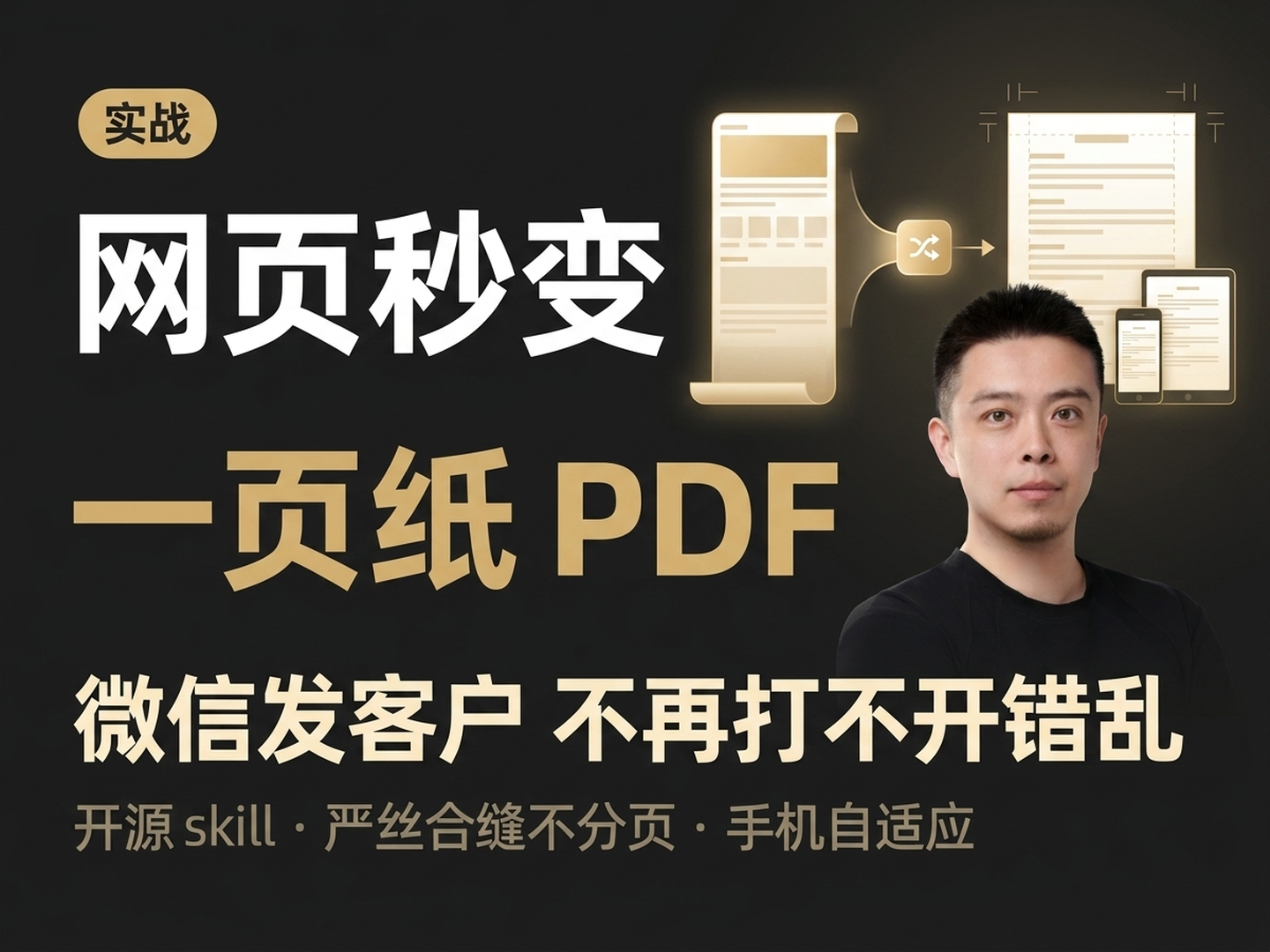 网页秒变一页纸 PDF — 我把这个 skill 开源了