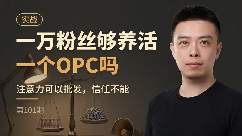 一万粉丝够养活一个OPC吗：注意力可以批发，信任不能批发
